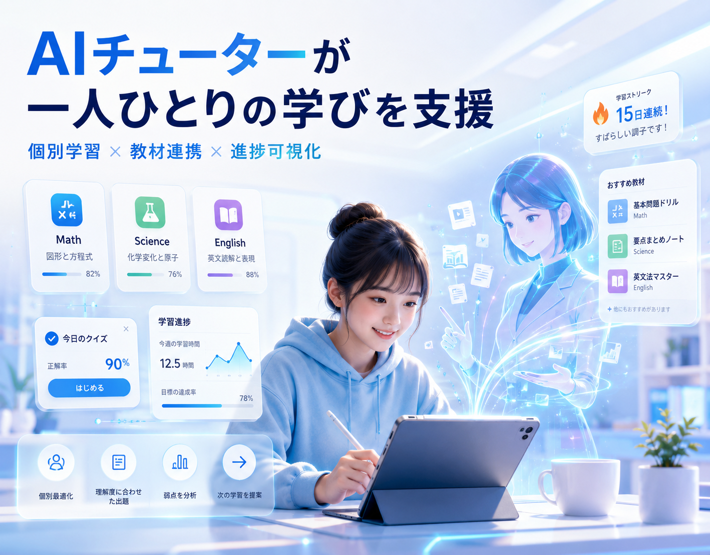 AIチューターと対話しながら学べる個別学習支援システム(1/5)
