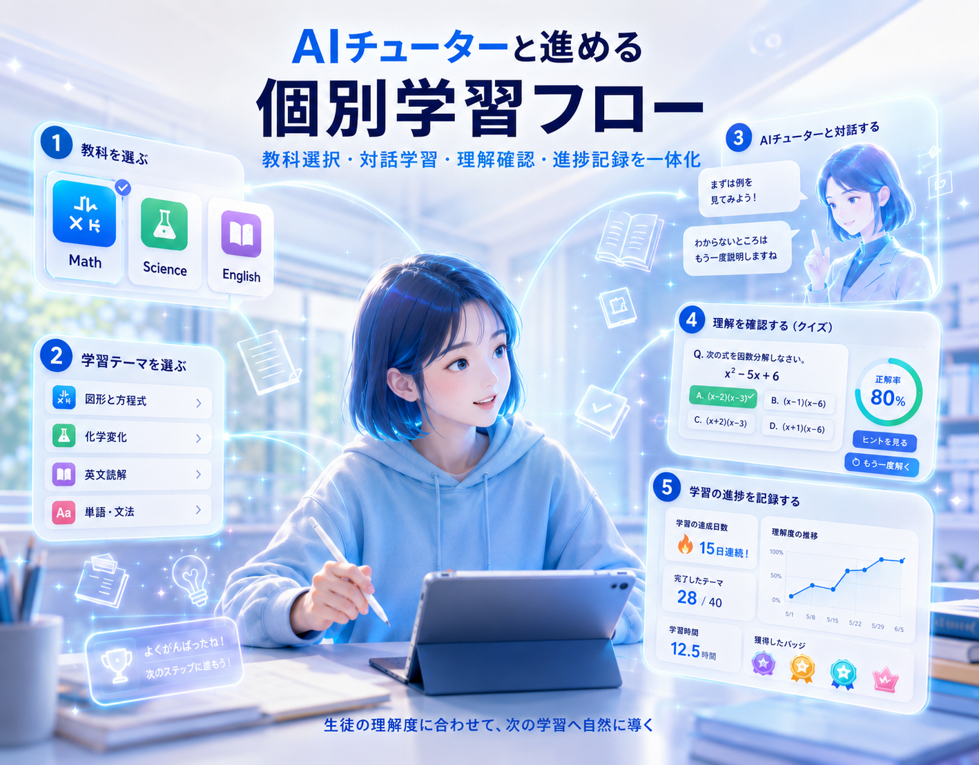 AIチューターと対話しながら学べる個別学習支援システム(2/5)