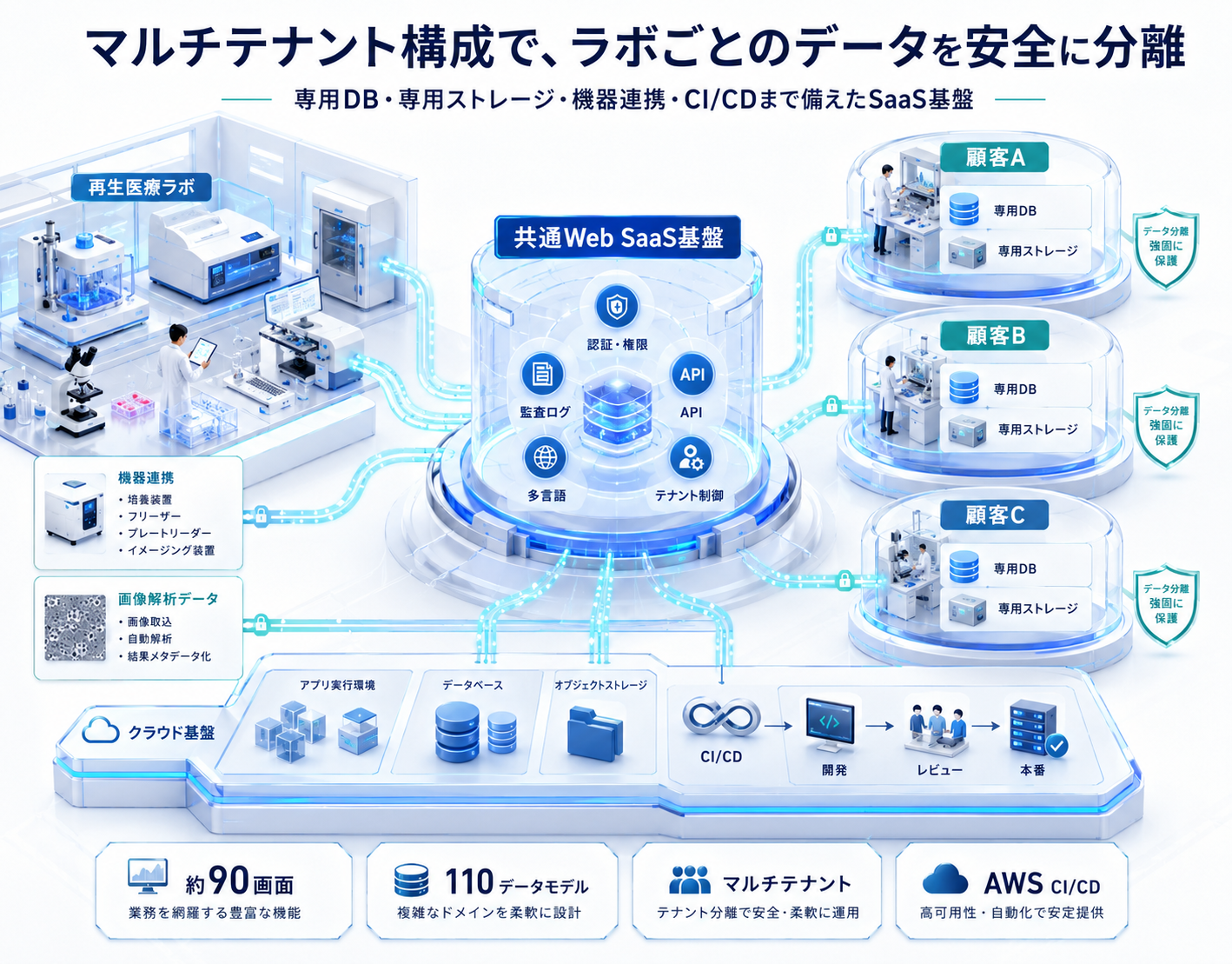 実験管理・機器連携・凍結在庫・監査ログを統合した細胞培養管理SaaS(3/5)